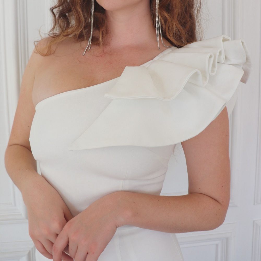 White asymmetrical dress
